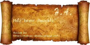 Hübner Amadé névjegykártya